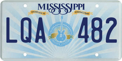 MS license plate LQA482