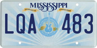 MS license plate LQA483