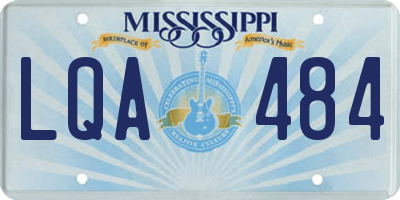 MS license plate LQA484