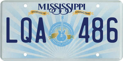 MS license plate LQA486