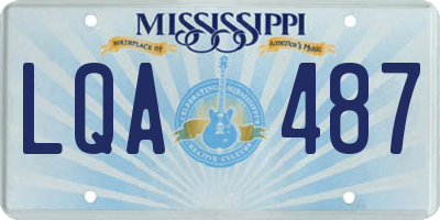 MS license plate LQA487