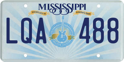 MS license plate LQA488