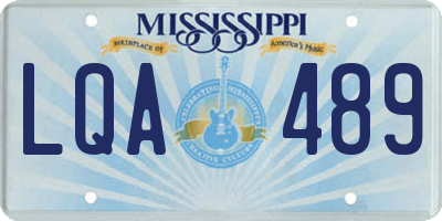 MS license plate LQA489