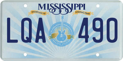 MS license plate LQA490