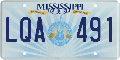 MS license plate LQA491
