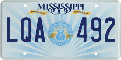 MS license plate LQA492