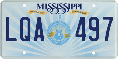 MS license plate LQA497