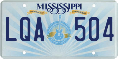 MS license plate LQA504