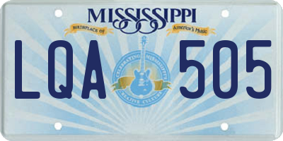 MS license plate LQA505