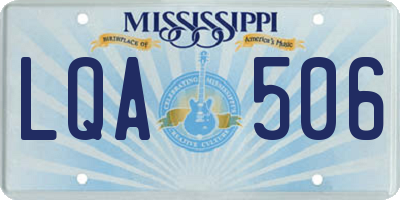 MS license plate LQA506