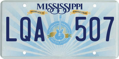MS license plate LQA507