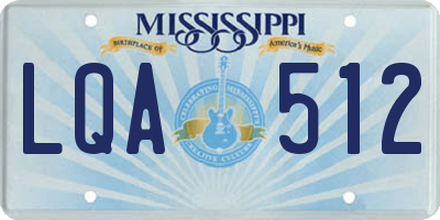 MS license plate LQA512