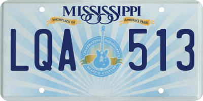 MS license plate LQA513