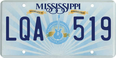 MS license plate LQA519