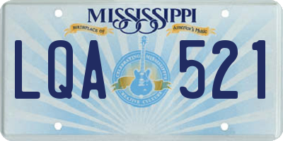 MS license plate LQA521