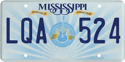MS license plate LQA524
