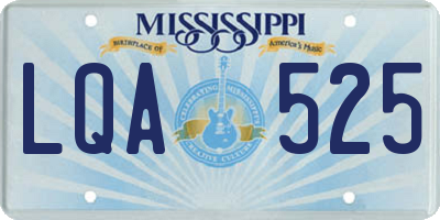 MS license plate LQA525