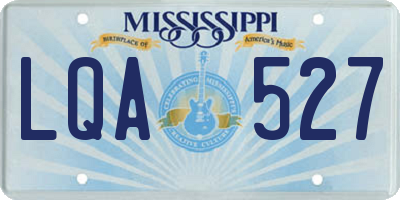 MS license plate LQA527