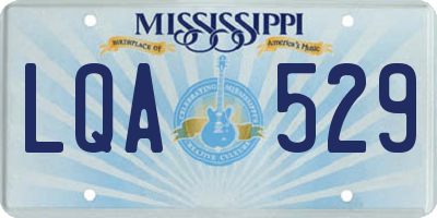 MS license plate LQA529