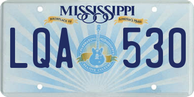 MS license plate LQA530