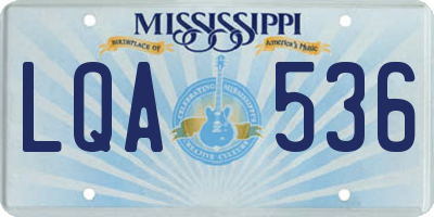 MS license plate LQA536