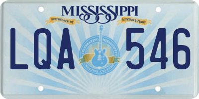 MS license plate LQA546