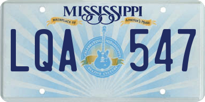 MS license plate LQA547