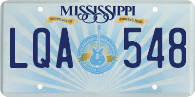 MS license plate LQA548