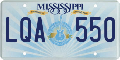 MS license plate LQA550