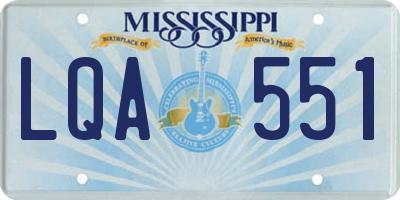 MS license plate LQA551