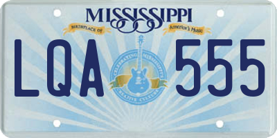 MS license plate LQA555