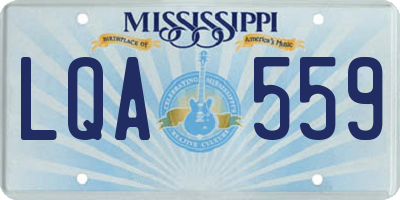 MS license plate LQA559