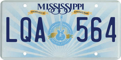 MS license plate LQA564