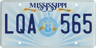 MS license plate LQA565