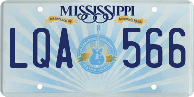 MS license plate LQA566