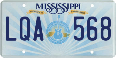 MS license plate LQA568
