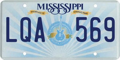 MS license plate LQA569
