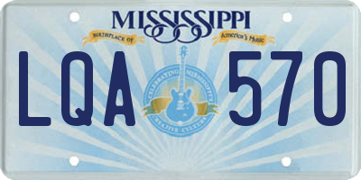 MS license plate LQA570
