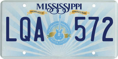 MS license plate LQA572