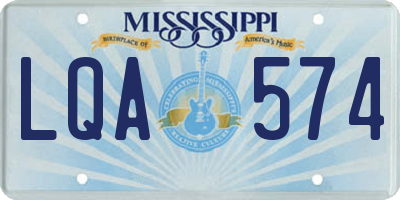 MS license plate LQA574