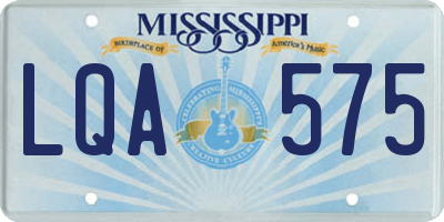 MS license plate LQA575