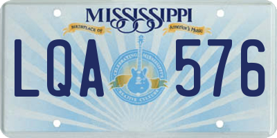 MS license plate LQA576