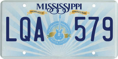 MS license plate LQA579