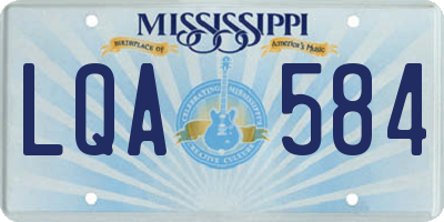 MS license plate LQA584