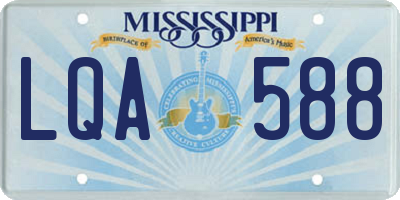 MS license plate LQA588