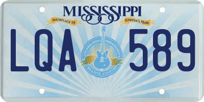 MS license plate LQA589