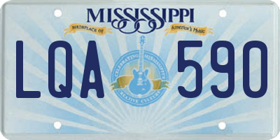 MS license plate LQA590