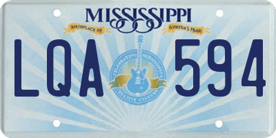 MS license plate LQA594