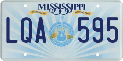 MS license plate LQA595