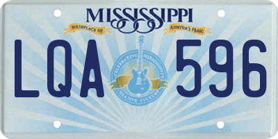 MS license plate LQA596